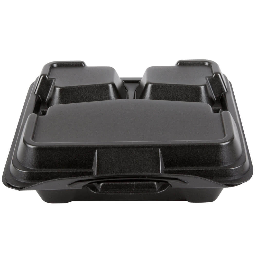Genpak 1002 (#2) Foam Meat Tray Black 8 1/4 x 5 3/4 x 1 - 500/Case -  Splyco