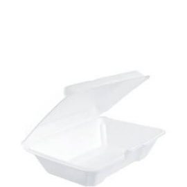 Dart 90HTPF1R Perforated White Foam Square Take Out Container with Hinged  Lid 9 x 9 x 3 - 200/Case