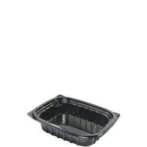 Dart B24DE ClearPac 24 oz. Black Rectangular Plastic Container - 252/Case -  Splyco