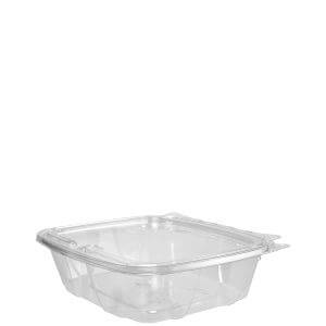 Tamper Evident 6 x 6 x 1.5 Clear Plastic Container With 4 Equal