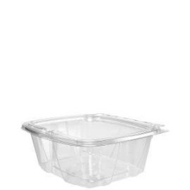 Dart CH4DEF 4 Oz Clear Tamper-Evident PET Containers with Flat Lid, 400/CS