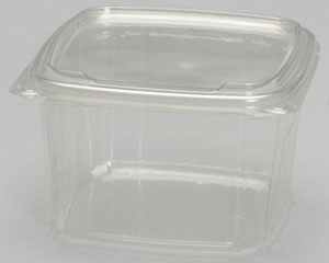 Genpak SD48 48 oz. Clear Smooth Wall Hinged Deli Container - 100/Case -  Splyco