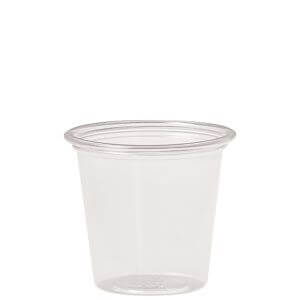 5.5 oz. Clear Fluted Rectangular Plastic Disposable Pudding Cups