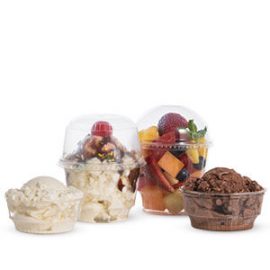 50-Pack 5 oz Plastic Dessert Cups with Lids - Bulk Ice Cream Containers  with Dome Lids (Clear)