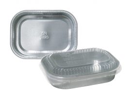 Durable Packaging 9302X 1 lb. Holiday Bread Loaf Pan with Clear Dome Lid -  100/Case