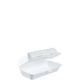 Dart 90HTPF1R 9 x 9 x 3 White Foam Square Take Out Container with Hinged  Lid - 100/Pack
