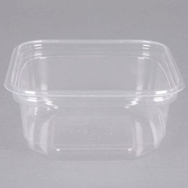 D&W Fine Pack VH16PC1 VersaPak 16 oz. Recyclable Square Hinged Take Out Deli  Container - 220/Case