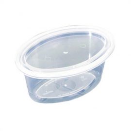 Newspring E504 ELLIPSO 4 oz. Oval Plastic Souffle / Portion Cup with Lid  500/Case - 500/Case - SPLYCO