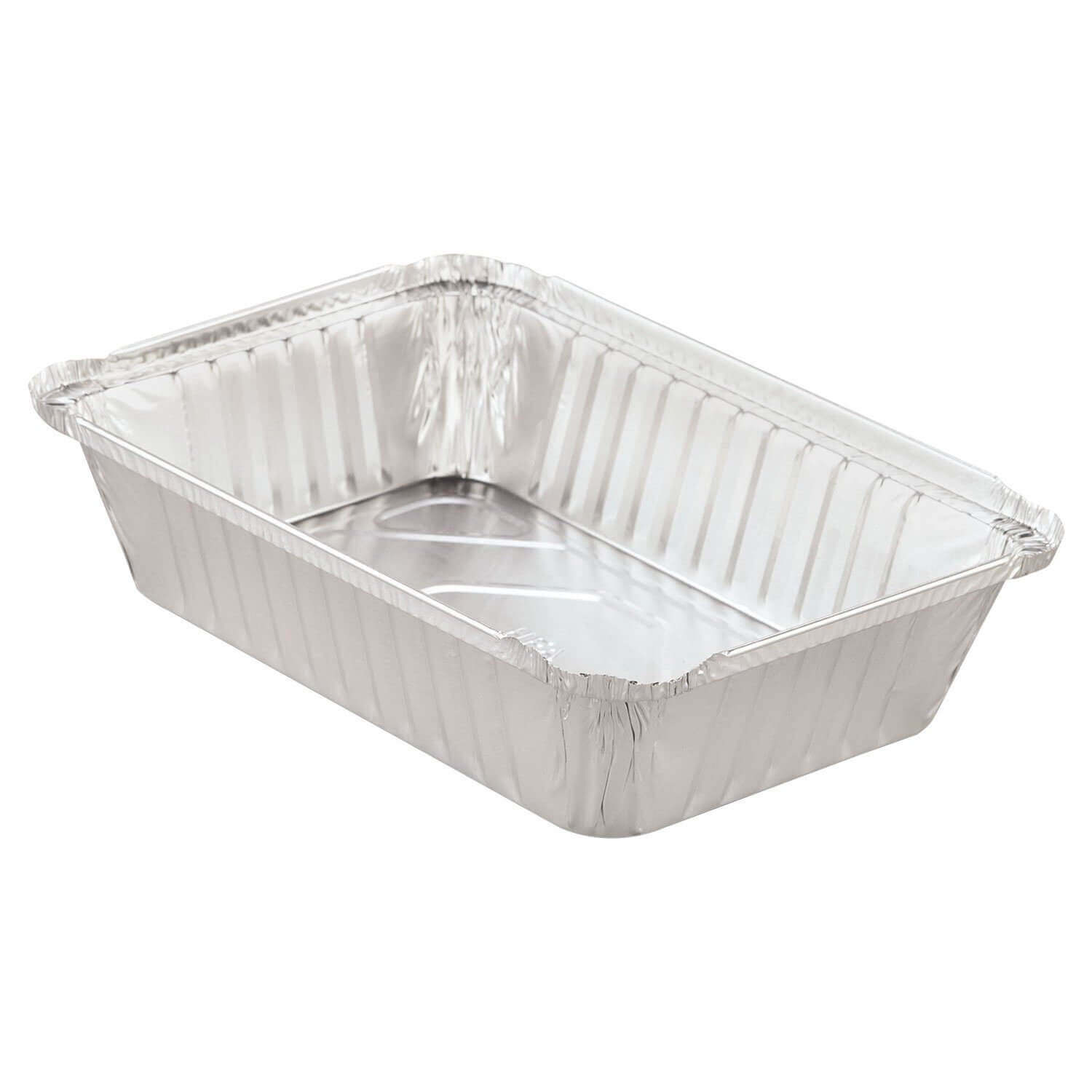 1 lb Oblong Aluminum Foil Take-Out Disposable Pan with Dome Lids