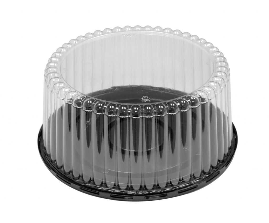 Pactiv PWP APET Plastic Premium Round Cake Container Black/Clear - 100 ...